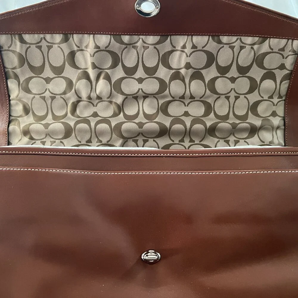 Vintage Coach Tobacco Tan Leather 6457 Brief/Laptop Case NWT